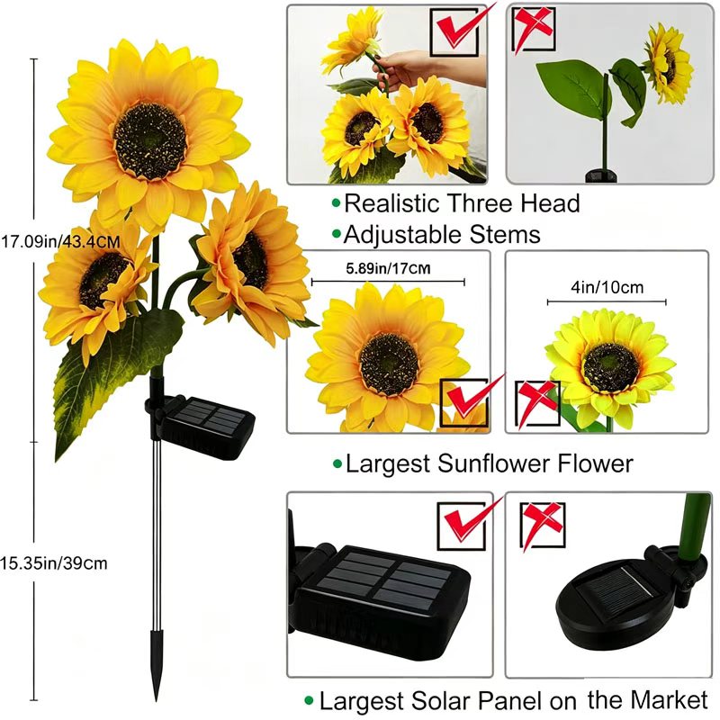 2 Pack Solar Sunflower Outdoor - Flower Photography Led Lighting Pack review and price