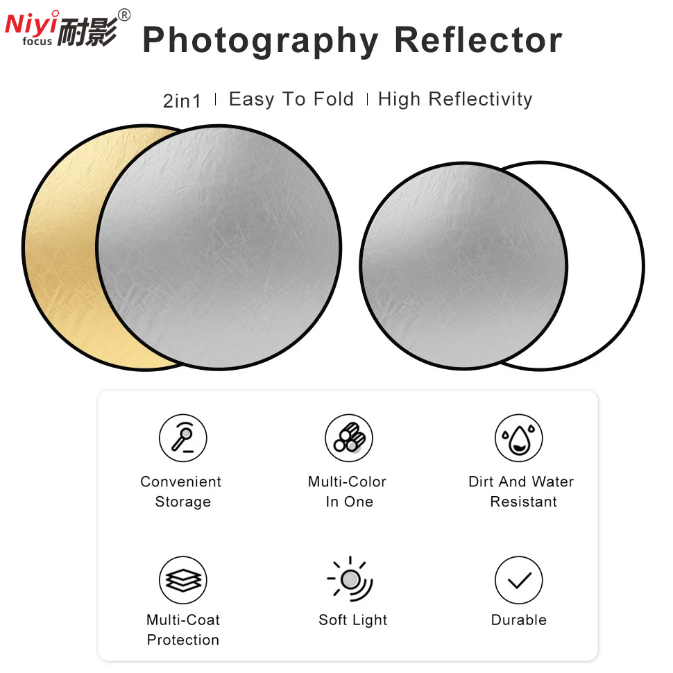 2in1 Round Portable Reflector  - Photography Lighting Reflectors review and price